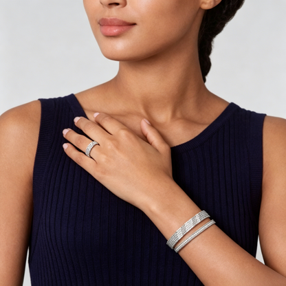 [⭐Mova] THREE-ROW DIAMOND RING