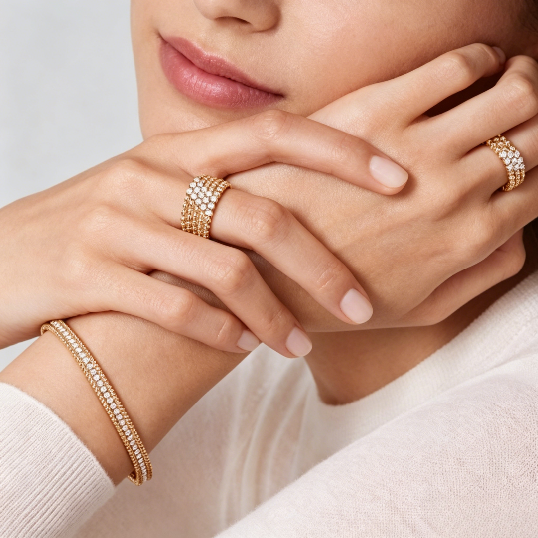 [⭐Mova] THREE-ROW DIAMOND RING