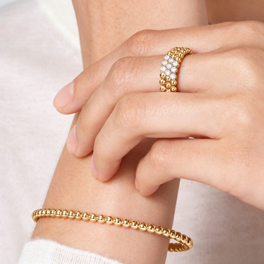 [⭐Mova] THREE-ROW DIAMOND RING