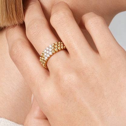 [⭐Mova] THREE-ROW DIAMOND RING