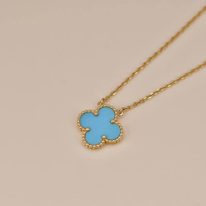 [⭐Mova]CLOVER 15MM VINTAGE TURQUOISE NECKLACE