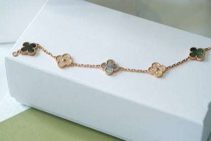 [⭐Mova] CLOVER 5 MOTIF GRAY MOP BRACELET COLLECTION