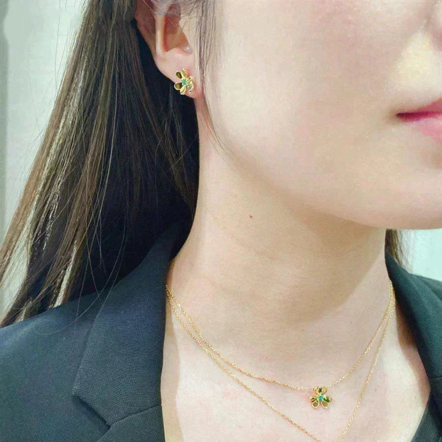 [⭐Mova]FRIVOLE  FLOWER MALACHITE EARRINGS