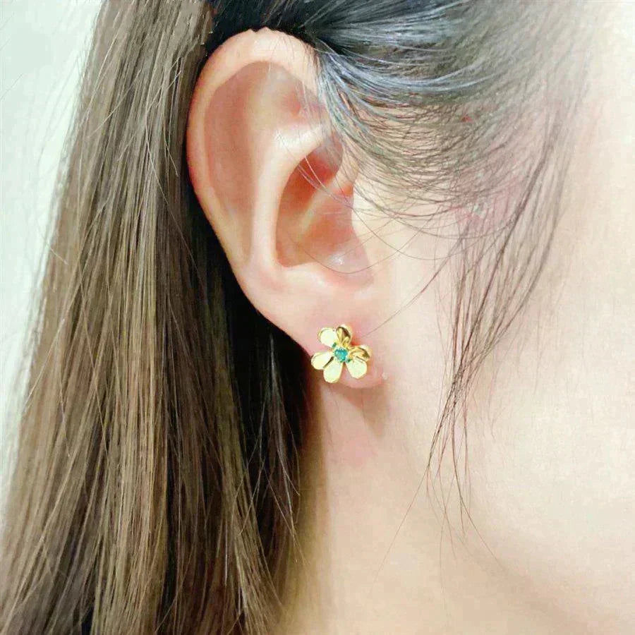 [⭐Mova]FRIVOLE  FLOWER MALACHITE EARRINGS