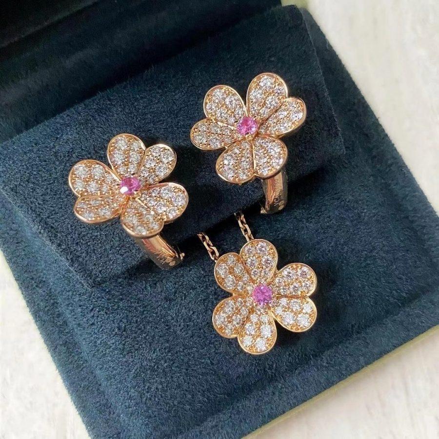 [⭐Mova]FRIVOLE ROSE GOLD FLOWER DIAMOND NECKLACE