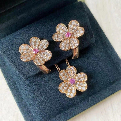 [⭐Mova]FRIVOLE ROSE GOLD FLOWER DIAMOND NECKLACE