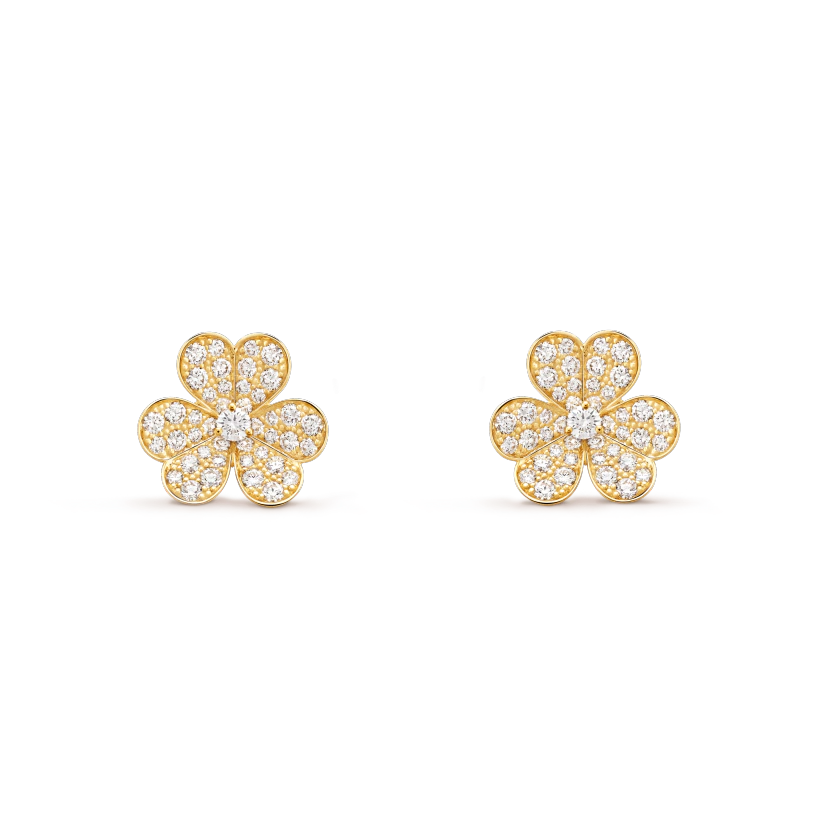 [⭐Mova]FRIVOLE GOLD FLOWER DIAMOND EARRINGS