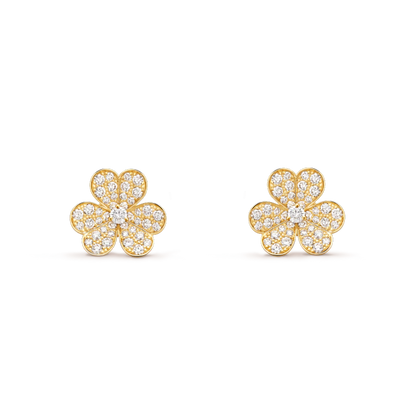 [⭐Mova]FRIVOLE GOLD FLOWER DIAMOND EARRINGS