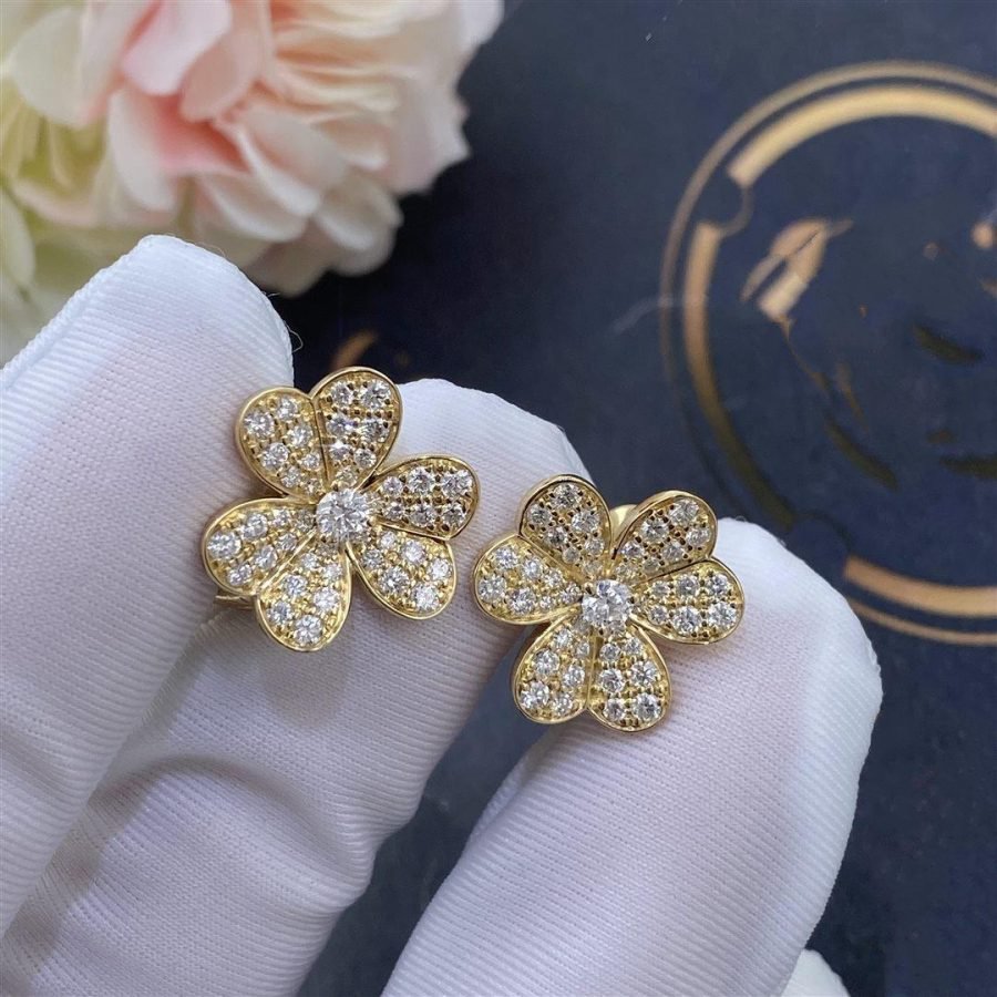 [⭐Mova]FRIVOLE GOLD FLOWER DIAMOND EARRINGS