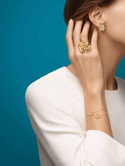 [⭐Mova]FRIVOLE GOLD FLOWER DIAMOND EARRINGS