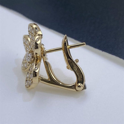 [⭐Mova]FRIVOLE GOLD FLOWER DIAMOND EARRINGS
