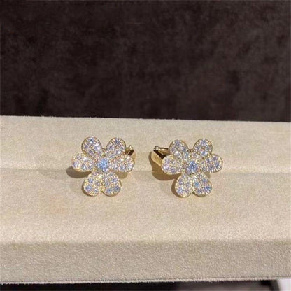 [⭐Mova]FRIVOLE GOLD FLOWER DIAMOND EARRINGS