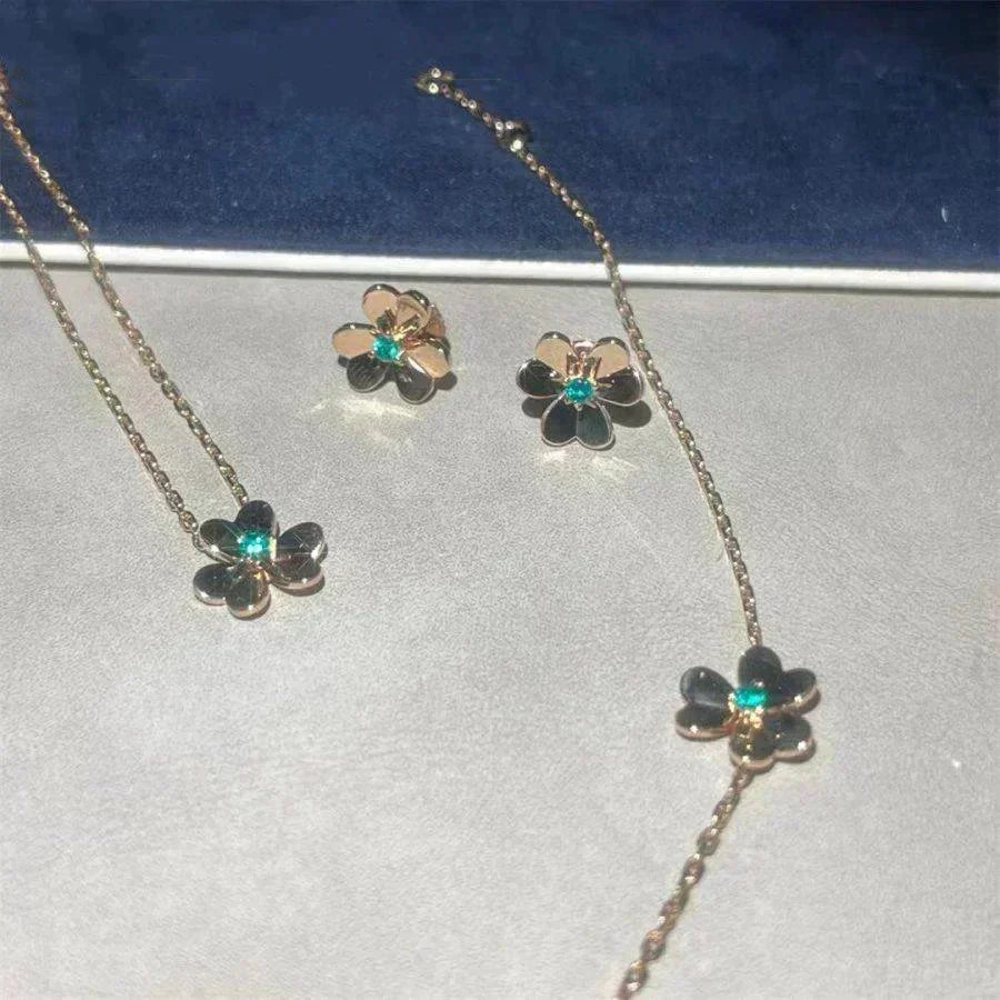 [⭐Mova]FRIVOLE  FLOWER MALACHITE EARRINGS