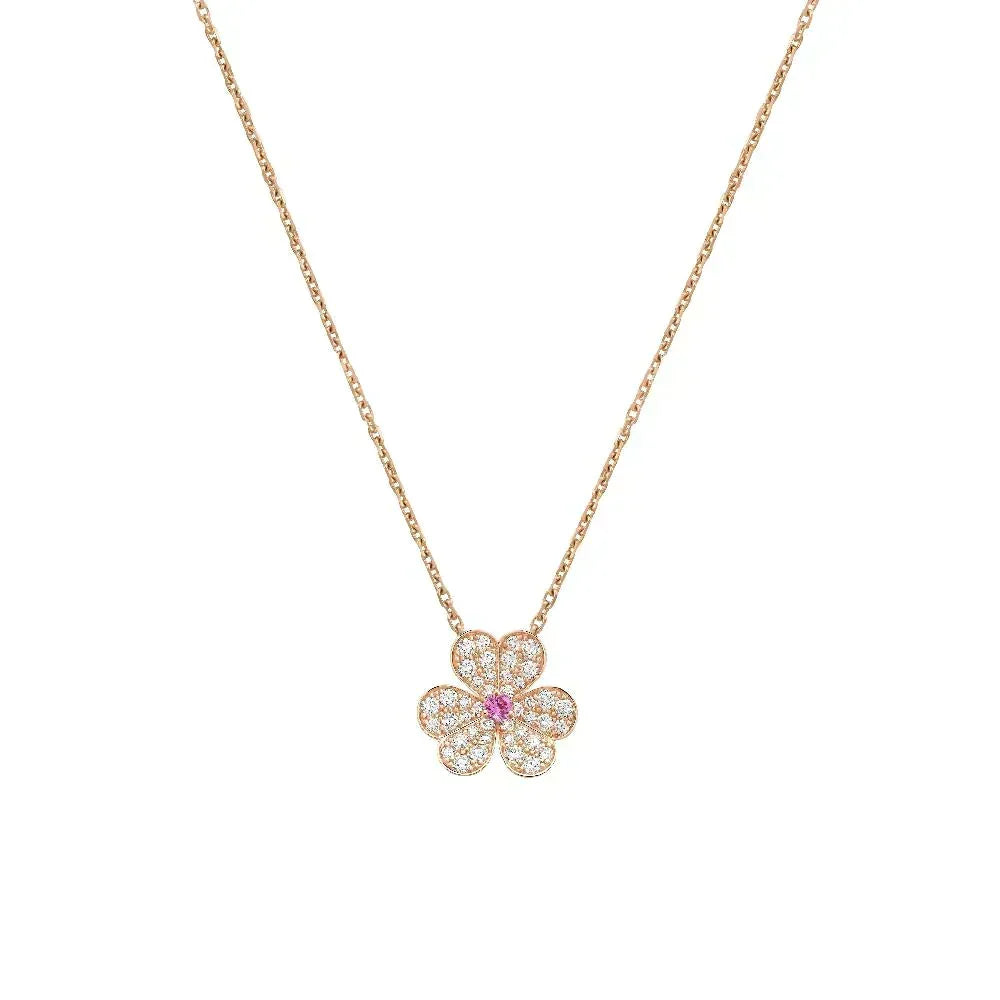 [⭐Mova]FRIVOLE ROSE GOLD FLOWER DIAMOND NECKLACE