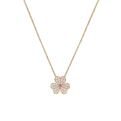 [⭐Mova]FRIVOLE ROSE GOLD FLOWER DIAMOND NECKLACE