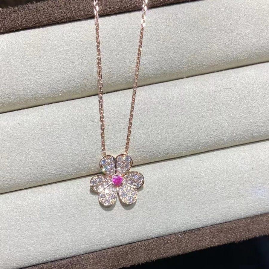 [⭐Mova]FRIVOLE ROSE GOLD FLOWER DIAMOND NECKLACE