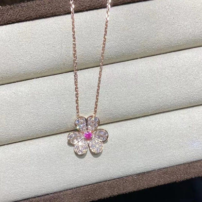 [⭐Mova]FRIVOLE ROSE GOLD FLOWER DIAMOND NECKLACE