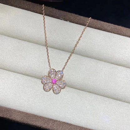 [⭐Mova]FRIVOLE ROSE GOLD FLOWER DIAMOND NECKLACE