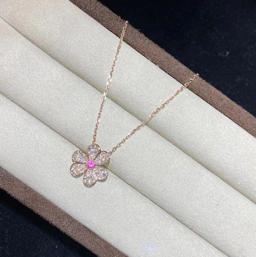 [⭐Mova]FRIVOLE ROSE GOLD FLOWER DIAMOND NECKLACE